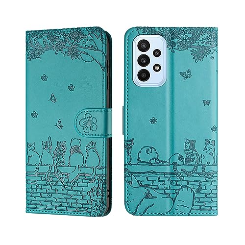 Butnyeoe Flip Case for Samsung Galaxy A52/A52 5G/A52S 5G,Cat/Flower/Butterfly Embossed PU Leather Wallet Phone Folio Case Magnetic Protective Cover with Stand Function,Card Slots,Blue Green Butnyeoe Flip Case for Samsung Galaxy A52/A52 5G/A52S 5G,Cat/Flower/Butterfly Embossed PU Leather Wallet Phone Folio Case Magnetic Protective Cover with Stand Function,Card Slots,Blue Green