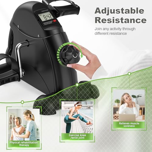 FEIERDUN Mini Exercise Bike, Under Desk Bike Pedal Exerciser for Arm/Leg Exercise, Adjustable Magnetic Resistance Desk Cycle with LCD Screen Display for Home/Office Workout by FEIERDUN - Image 3