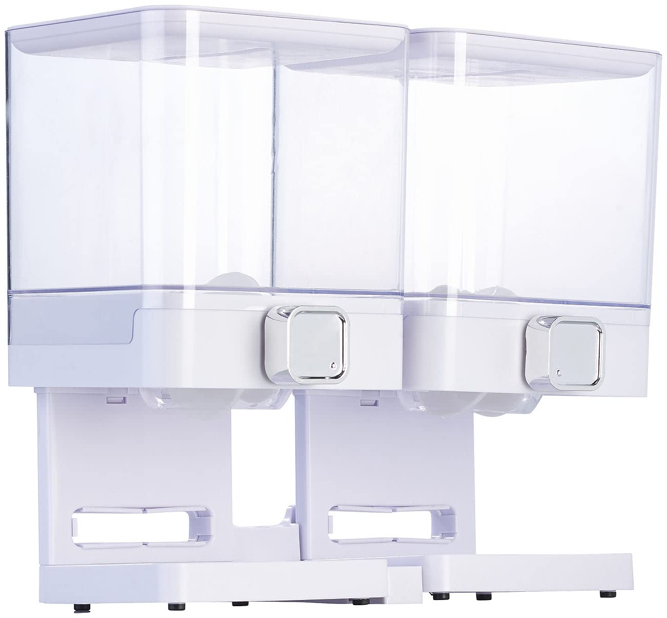 Rosenstein & Söhne Müsli-Box: 2er-Set Doppel-Spender für Snacks, je 33,5 x 30,5 x 16,5 cm, weiß (Behälter für Müsli, Reisspender)