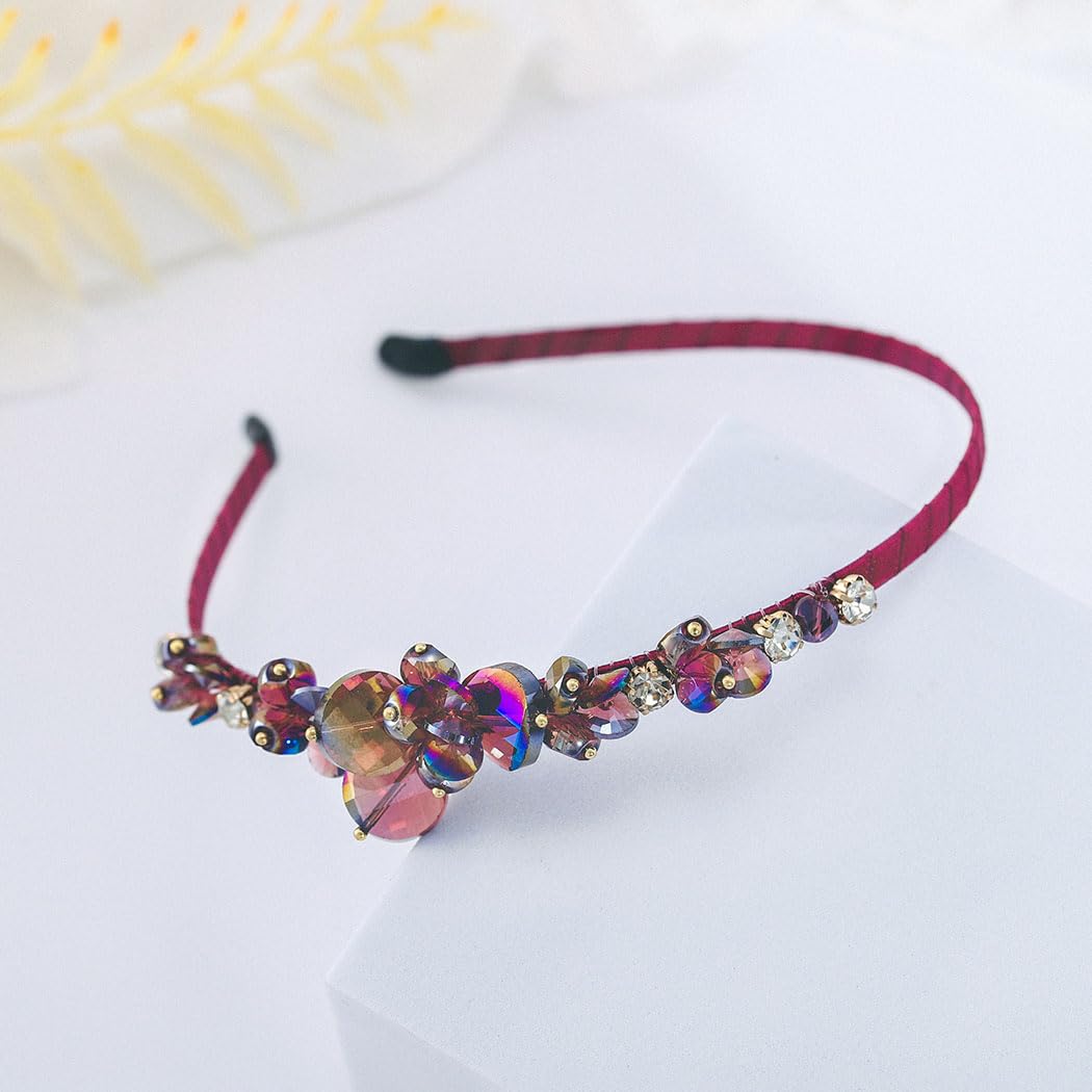 4 stuks haarbanden voor dames, haaraccessoires, kristallen hoofdbanden, champagnekleur, glitter, strass, haarband voor dames, prinsessenhaarbanden voor bruiloft, communie (wit