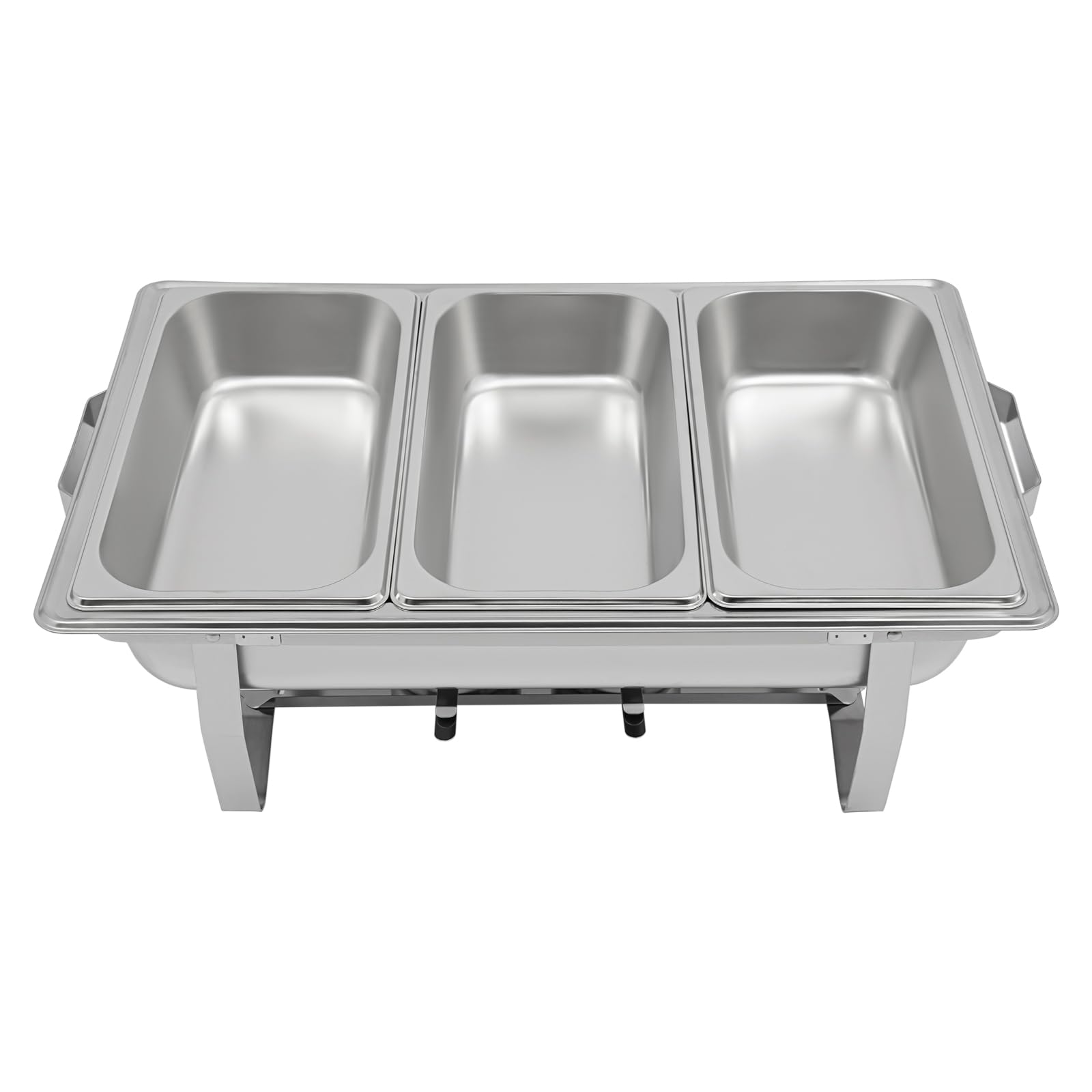 Set di 3 scomparti Chafing Dish Buffet da 5 l, in acciaio inox, per cibi freddi e caldi, contenitore per gastronomia con porta combustibile, per feste, buffet, catering e a casa
