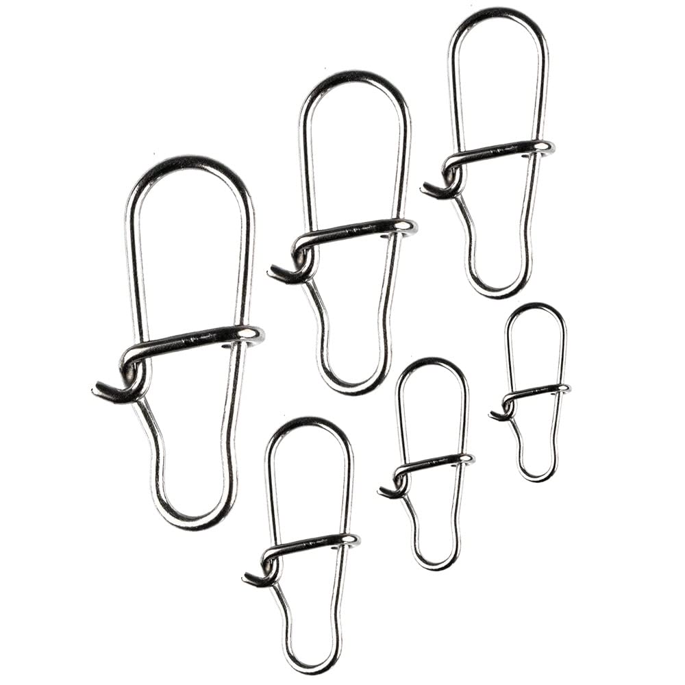 Snaps Angeln Ultra Strong, LMAB Karabiner Einhänger Wirbel Duo Lock für das Zander-Angeln, zum Spinnfischen für Barsch, Forelle, Zander & Hecht, Größe 000, XS extra klein bis XL, Größe L | 40 kg