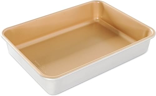 Nordic Ware Naturals - Molde antiadherente de aluminio para tartas, 9 x 13 pulgadas, color plateado