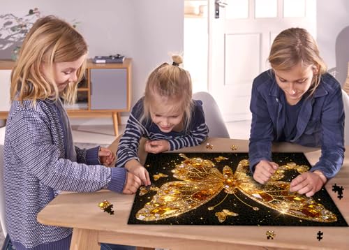 Puzzle PPuzzling de Mariposas para Adultos 1000 Piezas, Alas Doradas Brillantes miniatura 7