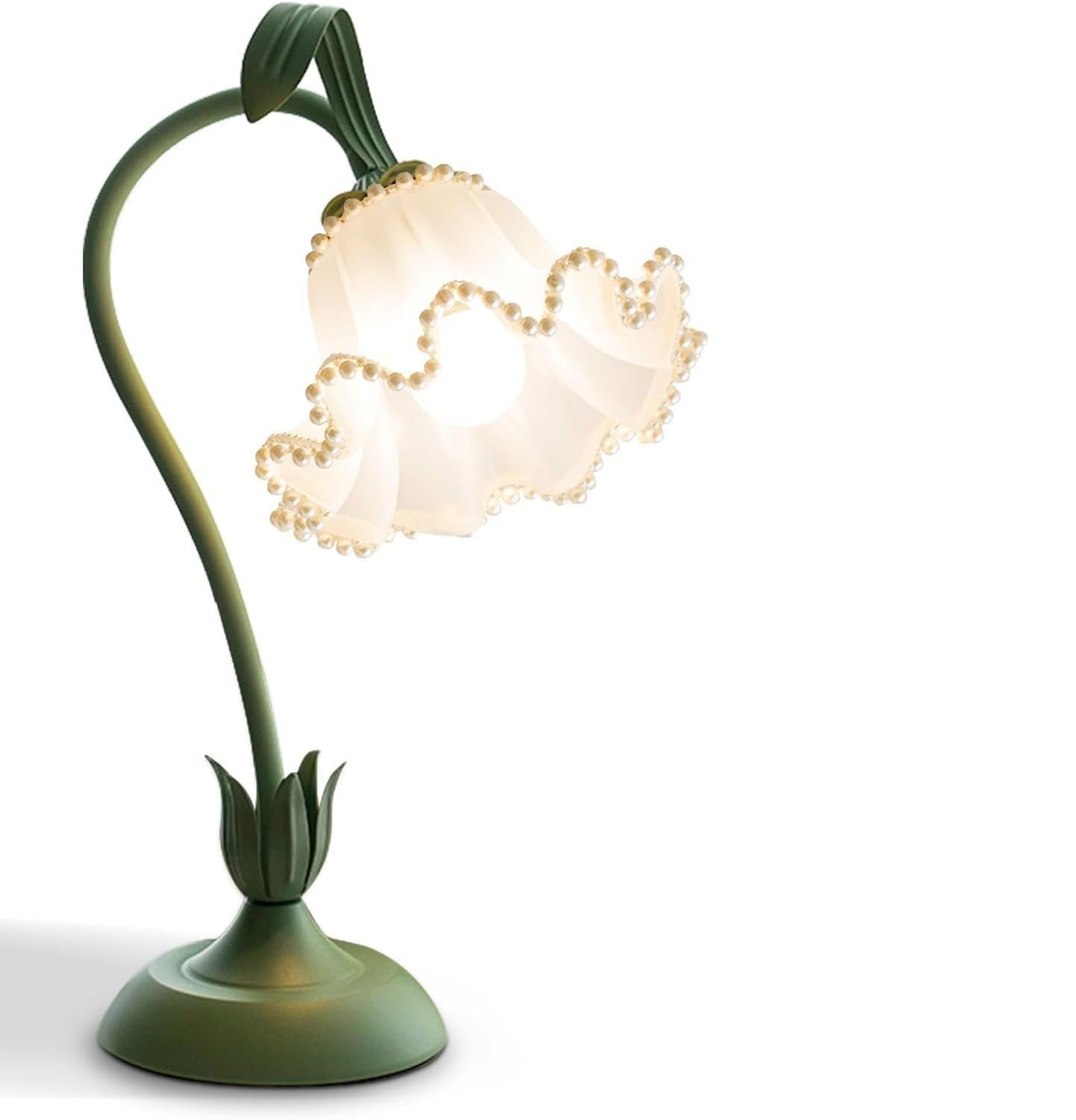 Zeng25liangOu-12 Bedside Lamps Countryside Flowers Romantic Bedroom BedHead Nightlight Atmosphere Decorative Flower Desk Lamp(Green)