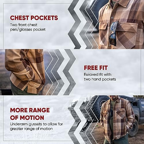 Vertx Last Line Mens Long Sleeve Plaid Flannel Tactical Shirt with Pockets Built for Concealed Carry, CCW, and Daily Wear3