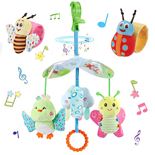 Image of YOYIKER Stroller Toys & Car Seat Toys for Babies 0-6 Months, Hanging Rattle Toys for Baby 6-12 Months, Baby Wrist Rattles with Carseat Toys for Infant