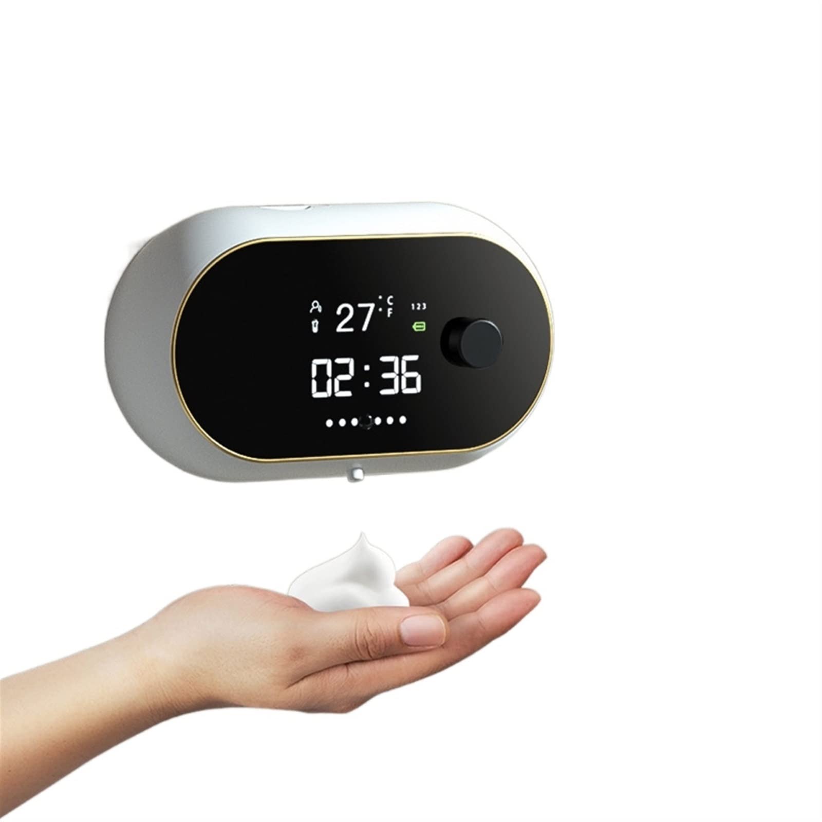 Distributeur de savon liquide sans contact blanc pour un lavage des mains hygiénique