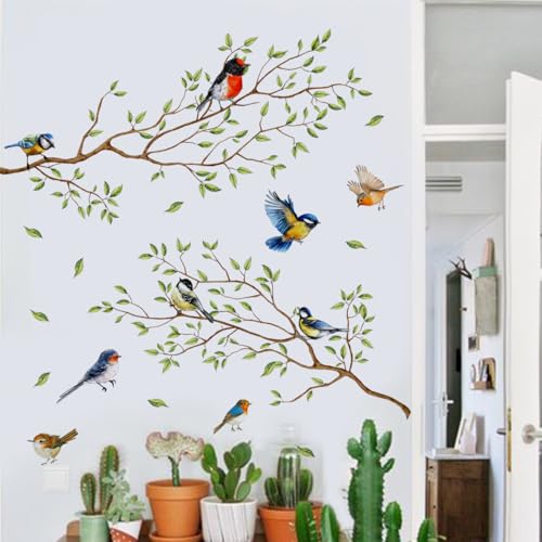 Vinilos decorativos rama con pájaros miniatura 1