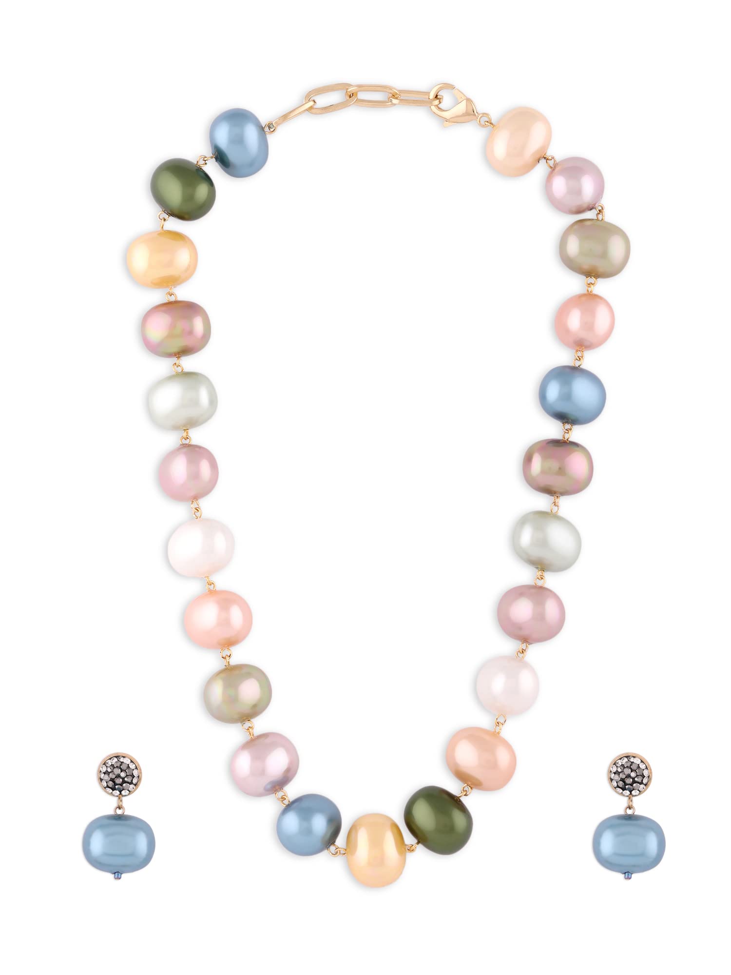 ZAVERI PEARLS Multicolor Beaded Contemporary Necklace & Earring Set For Women-ZPFK14228 (B0B2MRL9J6) Amazon Price History, Amazon Price Tracker