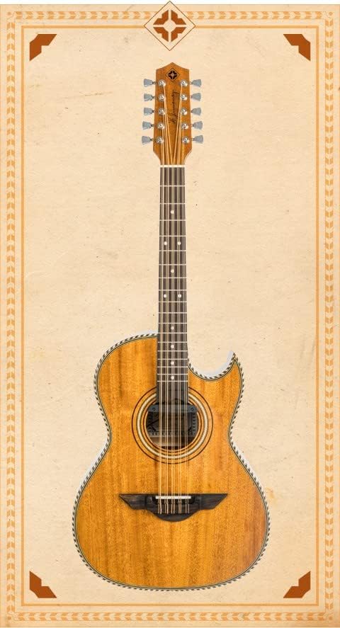 H. Jimenez Guitarra acústica-eléctrica de 7 cuerdas, ambidiestro, marrón (LBQ1ENM)