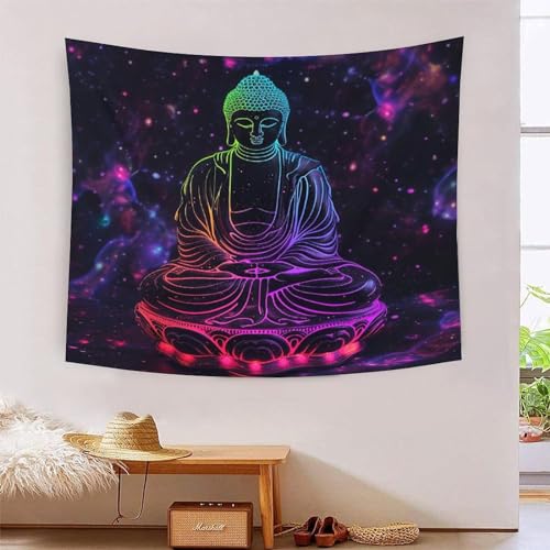 Tapisserie Bouddha 3D MBAHEUURR tenture murale en tissu premium grand format pour salon