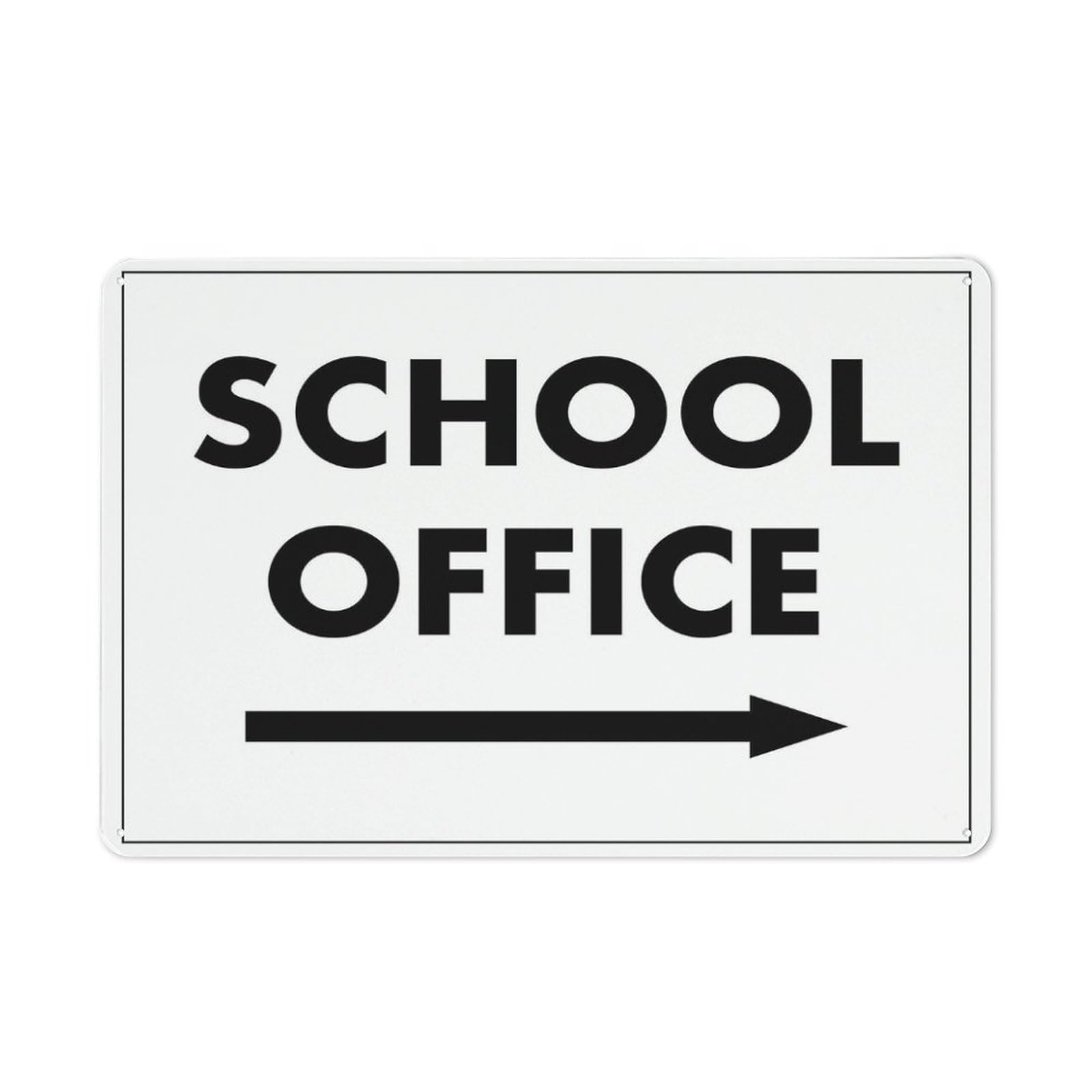 School Office Right Arrow Sign Warning Tin Sign Men Bedroom Garage Sign Wall Art Decor Parking Only Room Decor For Bedroom Iron Sign Poster 8x12Inch