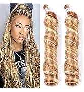 Mtmei hair French Curly Braiding Hair for Box Braids 8 Packs 18 Inch 100G/Pack Loose Wave Braidin...
