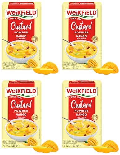 Image of Weikfield Custard Powder, Mango Flavour 75g (Pack of 4)