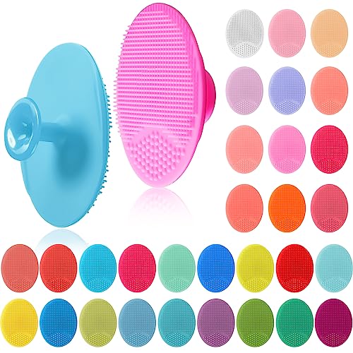 フェイススクラバー ソフトシリコン洗顔ブラシ マッサージ 洗顔ブラシ 黒ずみ 毛穴除去 フェイススクラブパッド 顔の角質除去ツール ディープクリーニングスキンケア用 30色 30色
