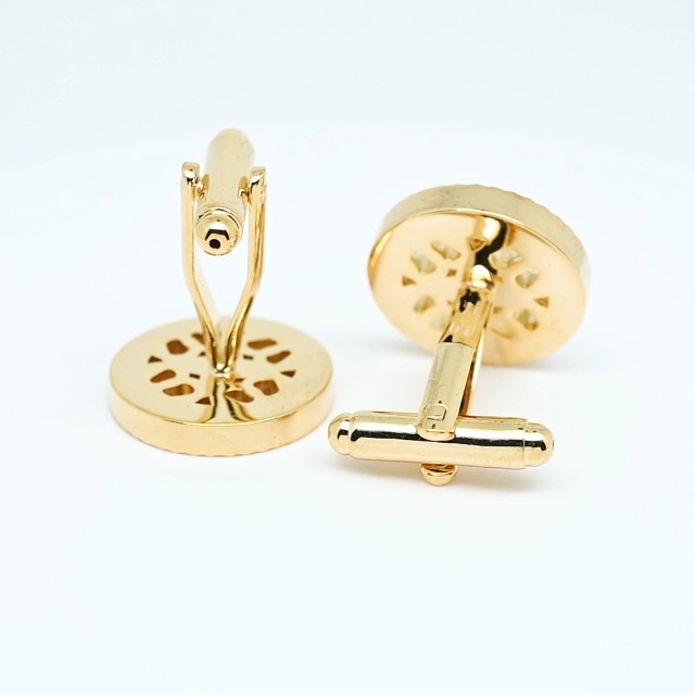 Mancuernillas redondas nudo celta doradas para hombre miniatura 7
