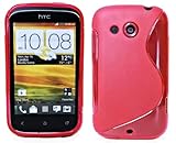 S Line – Diseño HTC Desire C TPU Silicona Carcasa Funda Silicona Rosa