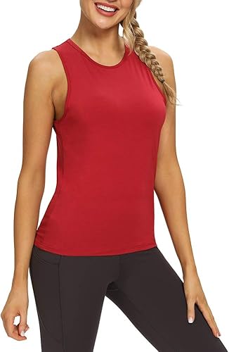 Vista 4 de Mippo Workout Tops for Women Open Back Yoga Shirts Tank Tops Athletic Tops Gym Workout Clothes