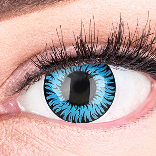 Lentillas de color azul Werewolf Blue 1 par. Para Halloween Carnaval, gratis estuche de...