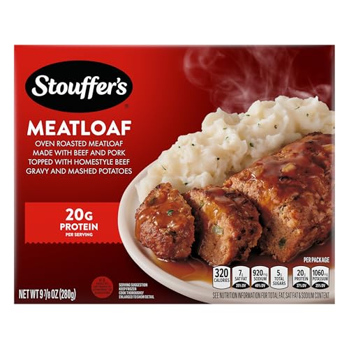 Stouffer’s Classic Meatloaf, Single Serve, Easy Meals, Meals for One, Microwave Dinner, Meatloaf...