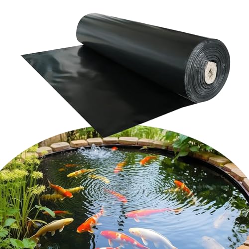 Kgfvesdc Lona de Revestimiento para estanques de Exterior, Revestimiento de Estanque Negro 2×2m, Lona Estanque Exterior Lámina Estanque, para estanques pequeños, estanques de Peces, Fuente de jardín