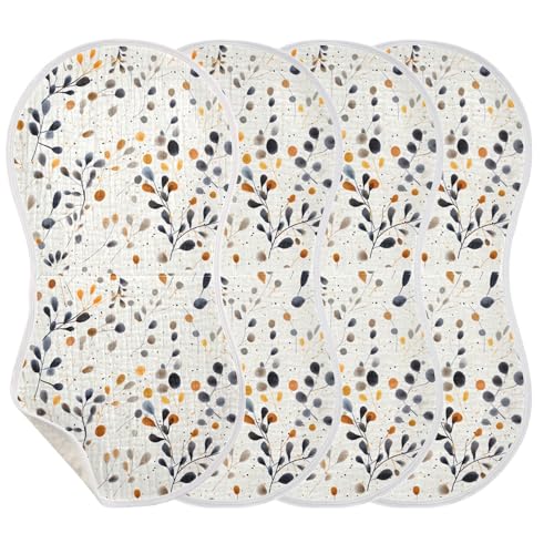 xigua Colorful Leaves Baby Burp Cloths for Newborn Boys and Girls 2 Pack, Soft & Absorbent Cotton Baby Burp Cloth, Baby Washcloths, Newborn Towel, Burp Rags3