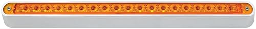 Miniatura 2 de Grand General 76290 Amber - Barra de luz sellada de 12 pulgadas con 19 LED con base cromada y 3 cables para doble función
