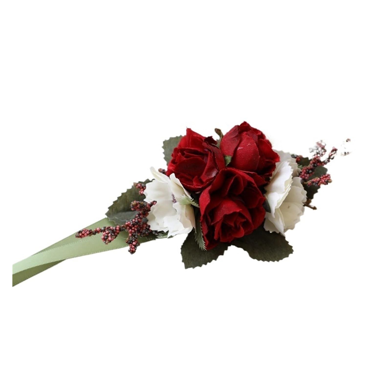 Wedding boutonniere Groom Boutonniere Man Pin Suit Corsage Bridal(Red)