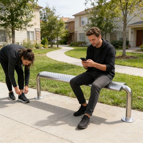 Banc de parc en métal résistant aux intempéries haute capacité