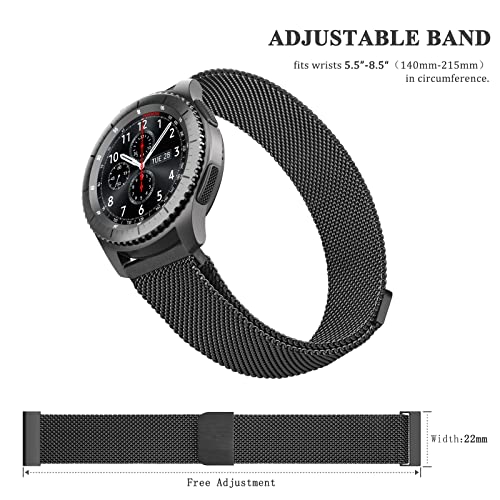 Meliya Bands For Samsung Gear S3 Frontier/Classic Bands For Women Men, 22Mm Stainless Steel Metal Replacement Band For Samsung Gear S3 Frontier/Gear S3 Classic Smartwatch #TOP2