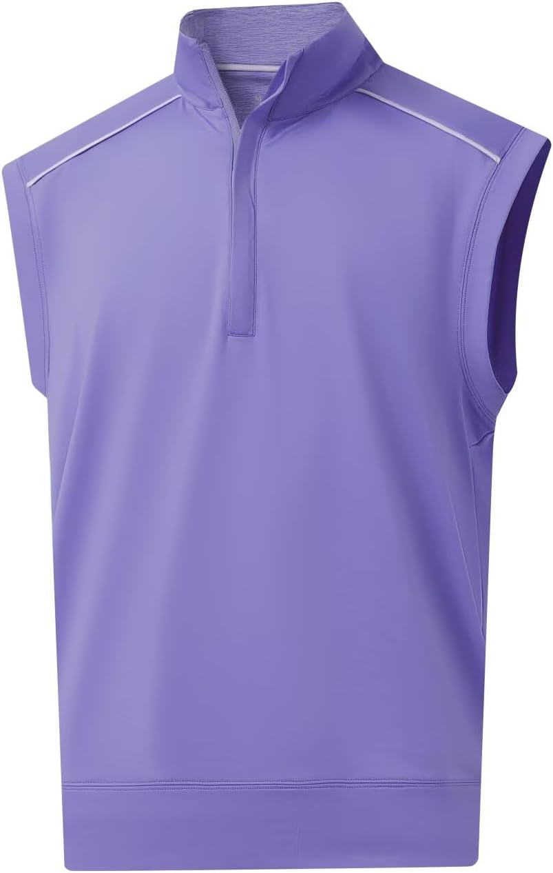 Rouen Mens Vests Outerwear Lightweight Moisture Wicking Midlayer Sleeveless Sports Golf Quarter Zip Pullover Mens Vest