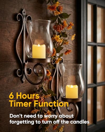 Image of 5plots 12-Pack Flameless Candles with Timer, Realistic 3D Flickering Votive Candles, 6H Timer Built-in, 150+Hour Battery Operated Tealights for Wedding, Festival, Indoors, Home Decor(Ivory Base)