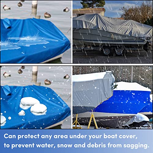 Boat Cover Support Poles, Stainless Steel Pole Boat Cover Support System With Webbing Strap, 4-Stage Extension Adjustable Height Of 16”-59”, For Boat Covers Prevent Water From Accumulation #TOP6