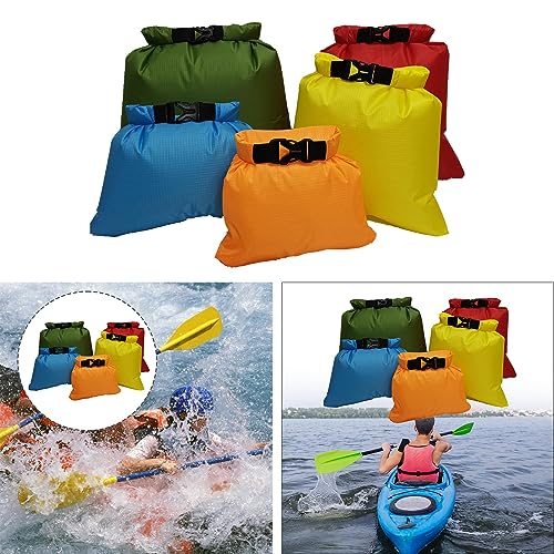 harayaa set de 5 bolsas secas impermeables para actividades al aire libre, cierre enrollable con hebilla, poliéster con recubrimiento PU, ligero y portátil miniatura 7