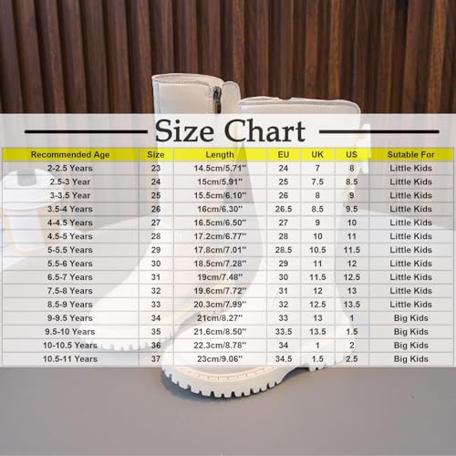 Kid's Girls Leather Lace-Up Zipper Mid Calf Combat Riding Winter Boots Fall Winter Fashion (Little Kid/Big Kid)2