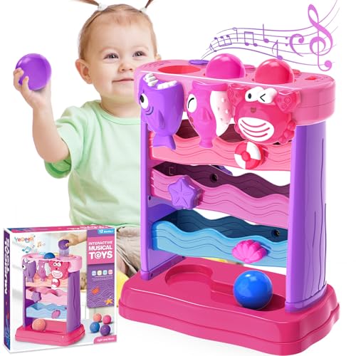 YEGEER Toys for 1 2 3 Years Old, Interactive Feeding Toy with Music, Montessori Toys for Boy Girl, Musical Cause and Effect Game for 12+ Months, Christmas Birthday Gifts for Baby Toddlers Age 1-3
