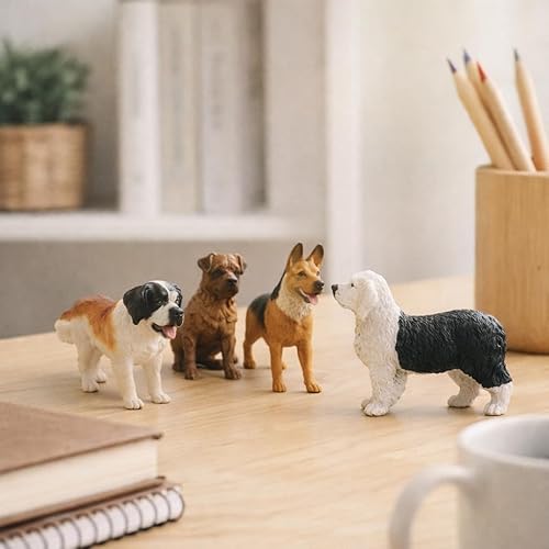 Miniatura 2 de Liberty Imports Juego de 18 figuras de perro grandes, animales de juguete realistas de 4 pulgadas, figuras de raza de perro de plástico grande,