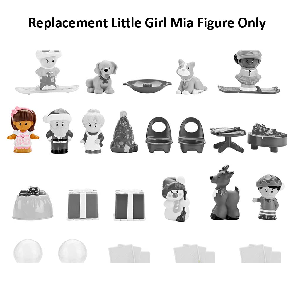 Pieza de repuesto para Fisher-Price Little People Calendario de Adviento – DGF96 o GLK12 ~ Reemplazo de figura de niña pequeña Mia ~ Funciona con otros juegos también