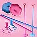 Produktbild GEZICHTA 100 Pcs Weiß Ballon Sticks Halter Sicherheit von Kindern Ballon Cup mit Stick Halterung für Hochzeit Party Decor, Blau