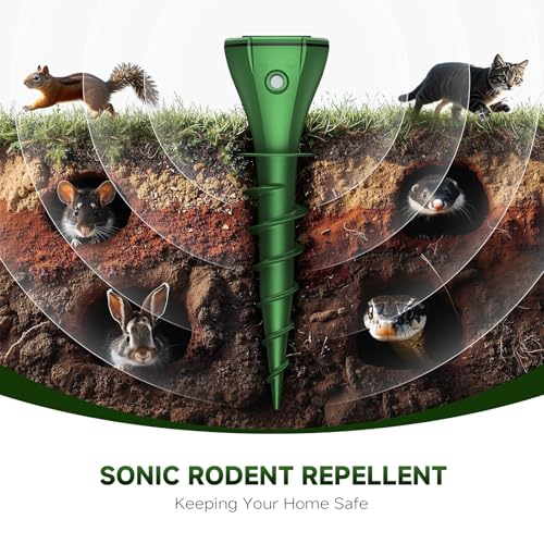 IRIPLEZO Maulwurf Vertreiber, Maulwurfschreck, 4 Stück Katzenschreck, Ultraschall Solar Tiervertreiber für Garten mit Solarbetrieb, Stoppen von Katzen, Ratten, Hunde, Vögel, Füchse und Andere