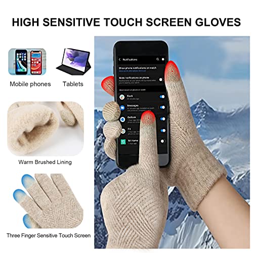 Guantes de pantalla táctil y juego de gorro con bufanda forro polar 3