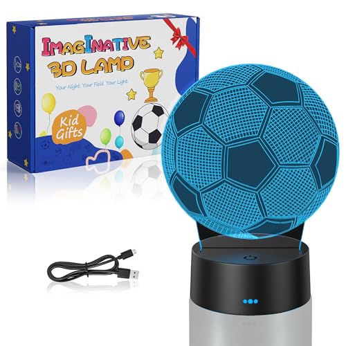 Fußballlampe Geschenke für Jungen Fußball Nachtlicht für JungenGeburtstagsgeschenk für 6- 7- 8- 9- und 10-Jährige