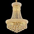 Homeooze 10 - Light Unique Empire Crystal Chandelier for Foyer Entryway Living Room Dining Room Bedroom Hallway Gold Finish