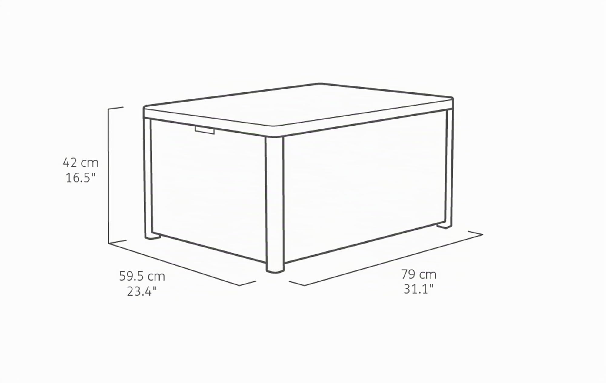 Keter Allibert 220001 Monaco Table Lounge/Coffre à Coussins en Plastique Effet rotin Marron