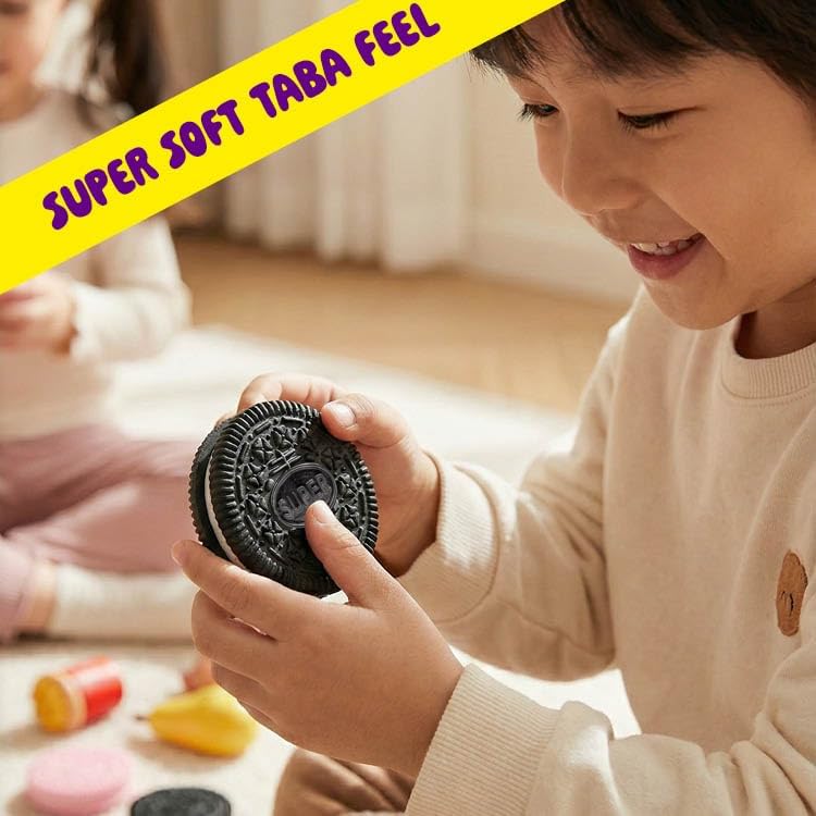 Taba Squishy Cookies - 2 Pack - Easter Basket Stuffer - Cute Squishy Toys - Squishies Fidget Toys for Girls & Boys - Mini Taba Squishys - Squishie Fidgets - Stress Relief Toy - Pink & Black