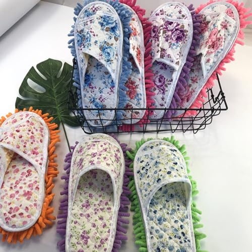 Zapatillas de microfibra de chenilla lavables pack de 2 pares para limpieza de suelos 5