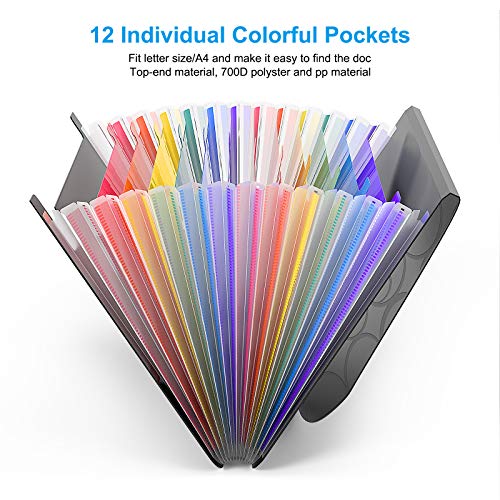 ThinkTex Accordian File Organizer, 12 Tasche che
