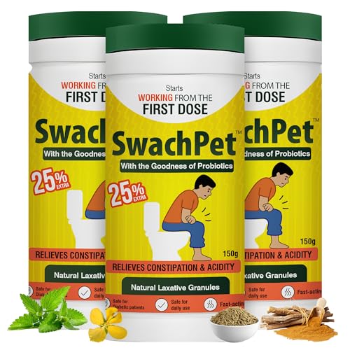 Image of Natural Laxative Granules | Ayurvedic Churan for Constipation, Hard Stool, Indigestion, Acidity, Heartburn, Gas, Bloating, Reflux, Abdominal Pain & Stomach Ulcer | Supports Detox & Gut Health | Probiotic, Sugar-Free, Herbal Stool Softener & Natural Bowel Regulator - 150g Pack of 3