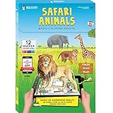 Safari Animals Augmented Reality Coloring Book w/ Learning Activities - Bring Animals to Life (12...